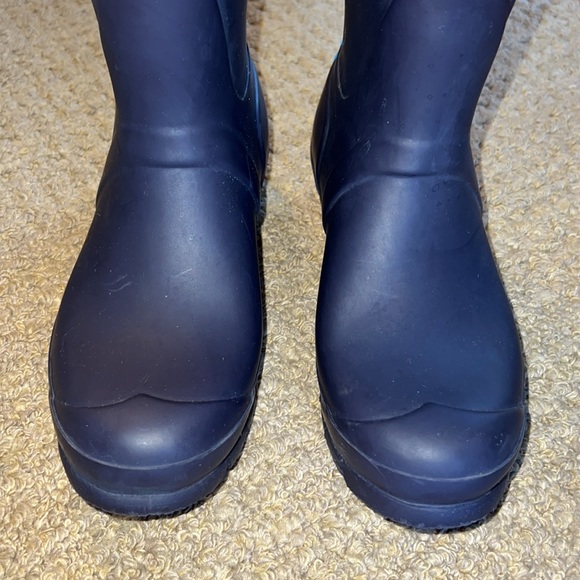 Hunter Original Tall Rain Boot- Matte Navy w/ Turquoise Stripe Sz 7 - Picture 5 of 9